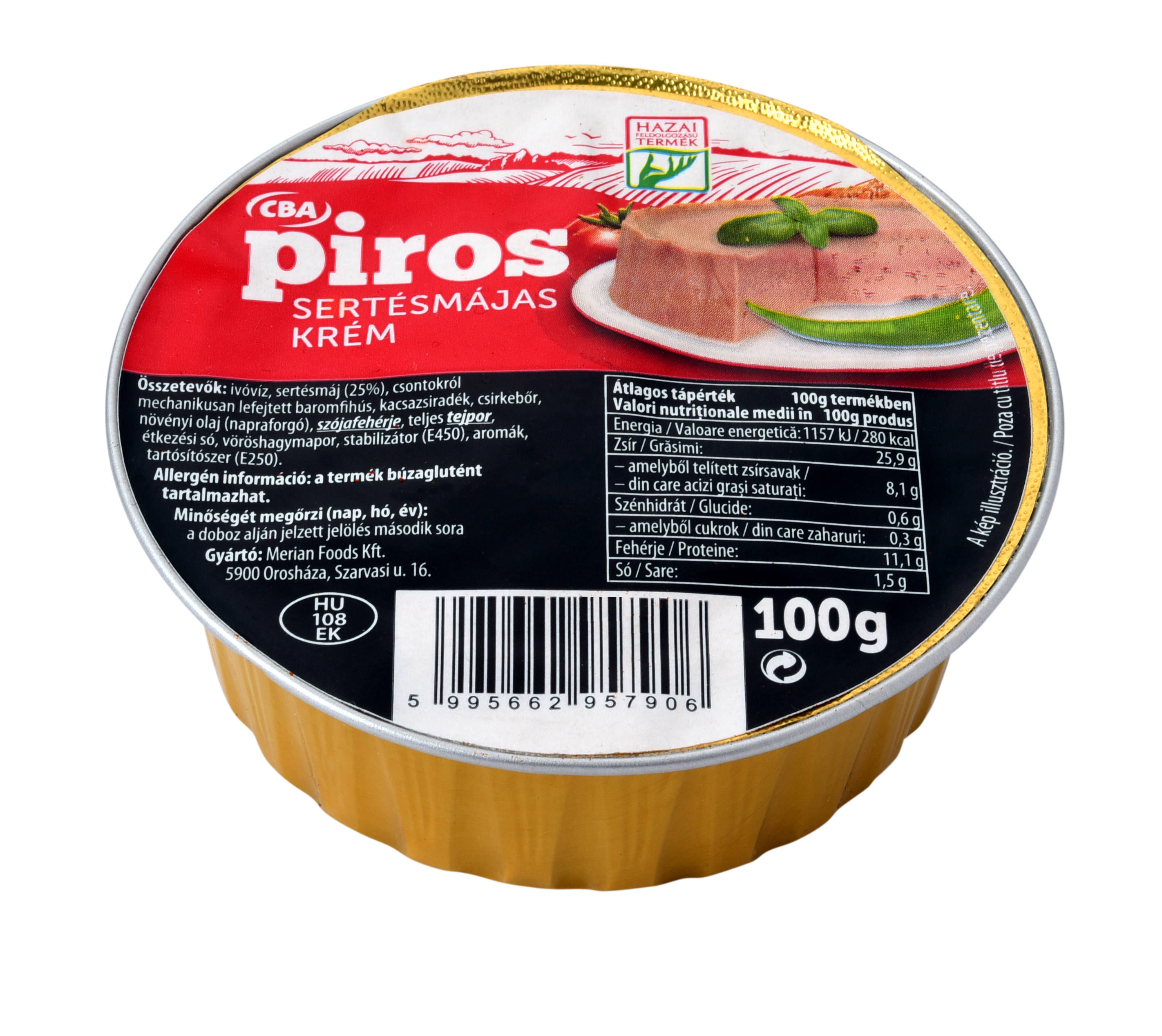 CBA Piros sertésmájas krém 100g